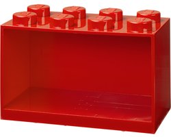 LEGO Iconic Brick Boekenplank - 8 Noppen - Rood