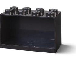 LEGO Iconic Brick Boekenplank - 8 Noppen - Zwart
