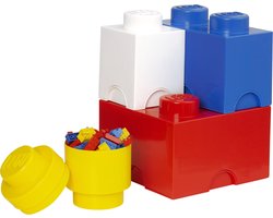 Lego - Opbergbox Brick Set van 4 Stuks - Polypropyleen - Multicolor