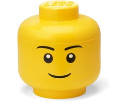 LEGO STORAGE HEAD (LARGE) - BOY - Polypropylene Storage Box with Lid for Kids' Toy Storage, Stackable Organizer, and Fun Storage Solution for LEGO Enthusiasts and Beyond