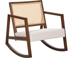 LEIDY - Schommelstoel - Bruin/Lichtbeige - Stof