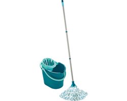 Leifheit Classic mop set complete set - incl. emmer 12 liter - turqouise - grijs