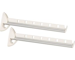 Leifheit Kledinghaak - Set van 2x stuks - inklapbaar - kunststof - wit - 31 cm