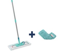 Leifheit Profi vloerwisser xl Micro Duo + EXTRA static stofdoek - 42 cm wisbreedte - 146 cm rug vriendelijke werkhoogte - 360° draaibare scharnier - Click System