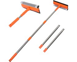Leifheit raamwisser 2in1 - met telescoopsteel en draaiknop (25-145 cm) - Raamwasser - Raamtrekker - Ruitenreiniger - Geschikt voor auto's, glazen deuren, douchecabines en ramen