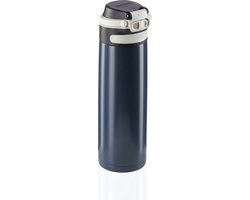 Leifheit thermosbeker Flip - 600 ml - RVS - donkerblauw