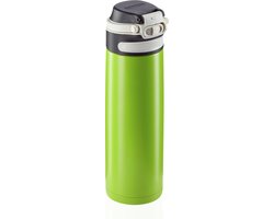 Leifheit thermosbeker Flip - 600 ml - RVS - groen