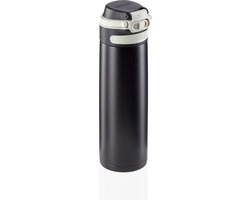 Leifheit thermosbeker Flip - 600 ml - RVS - zwart