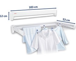 Leifheit wanddroogrek Telegant 81 Protect Plus - 8,1 m drooglengte - ophangbaar - wit