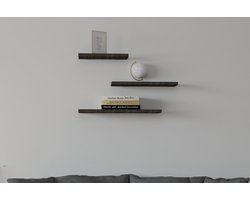 Leila Wandplank | 100% MELAMINE | Antraciet - Asir Group - Woonkamer - Antraciet - Spaanplaat - Woonkamer -