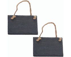 Leisteen bord om op te hangen met jute lint memobord krijtbord wanddecoratie (2,8 cm bord)