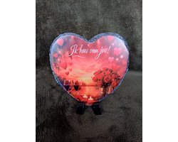 Leisteen Hart met Tekst "Ik hou van jou!" - Romantisch Cadeau - Inclusief Standaard - Cadeau voor Man/Vrouw - Valentijnscadeau