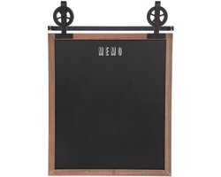 Leisteen Memo Bord met Houten Lijst en Metalen Touwen