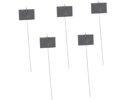 Leisteen Plantenlabels - Tuinmarkeringen Bloemen - Planten Classificeren - Beschrijfbare Steen - 10x7CM - Zwart