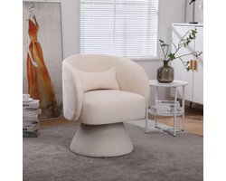 Leisure Time Moderne stoelen in de woonkamer en slaapkamer, met een basis die 360 ​​° kan worden. De polyblend -bundel van stof zorgt voor een comfortabel en zacht zittend gevoel (beige)