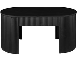 Leitmotiv Bank Estriado - Zwart - 80x40x42cm - Modern