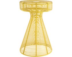 Leitmotiv - Bijzettafel Cuerda Corcho - Geel - 30,5x30,5x46,5 cm