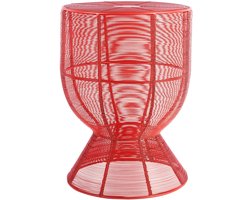 Leitmotiv Bijzettafel Cuerda Tambor - Helderrood - 30.5x30.5x46.5cm - Modern