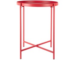 Leitmotiv Bijzettafel Meseta - Rood - 40x40x49cm - Modern
