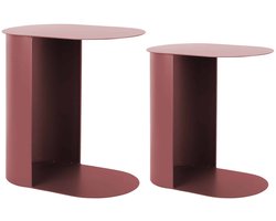 Leitmotiv Bijzettafel Riqueza Oval - Bordeaux - 30x45x48cm - Modern
