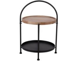 Leitmotiv Bijzettafel Tray - Zwart - 39x39x55cm - Modern