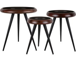 Leitmotiv - Bijzettafel Tripod - Zwart - Set van 3