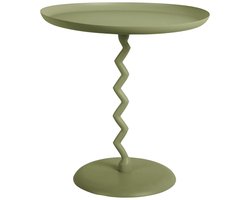 Leitmotiv Bijzettafel Zig Zag - Legergroen - Ø40cm - Scandinavisch