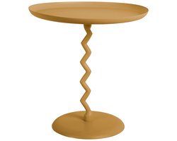 Leitmotiv Bijzettafel Zig Zag - Okergeel - Ø40cm - Scandinavisch