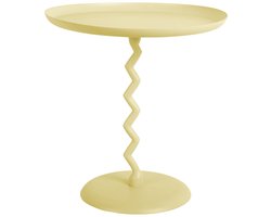Leitmotiv Bijzettafel Zig Zag - Zachtgeel - Ø40cm - Scandinavisch