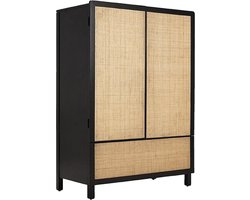 Leitmotiv Dressoir Galant - Hout Zwart - 100x50x140cm