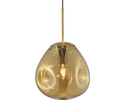 Leitmotiv Hanglamp Blown Glass - Messing - Small - 25x22cm - Scandinavisch - Hanglampen Eetkamer, Slaapkamer, Woonkamer