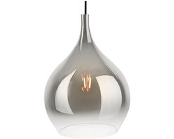 Leitmotiv Hanglamp Drup - Chroom Schaduw - Large - 35,5x26cm - Scandinavisch - Hanglampen Eetkamer, Slaapkamer, Woonkamer