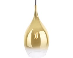 Leitmotiv Hanglamp Drup - Goud Schaduw - 37,5x20cm - Scandinavisch - Hanglampen Eetkamer, Slaapkamer, Woonkamer