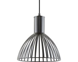 Leitmotiv Hanglamp Lignes Rond - Zwart - Ø25cm - Scandinavisch,Modern - Hanglampen Eetkamer, Slaapkamer, Woonkamer