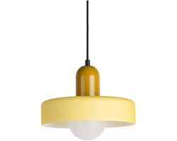 Leitmotiv Hanglamp Opaco Grato - Geel - 25x25x23cm - Modern - Hanglampen Eetkamer, Slaapkamer, Woonkamer