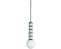 Leitmotiv Hanglamp Rayado - Groen - 12x12x38cm - Modern - Hanglampen Eetkamer, Slaapkamer, Woonkamer