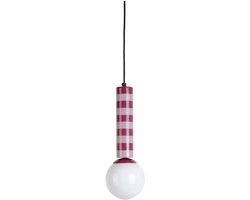 Leitmotiv Hanglamp Rayado - Paars - 12x12x38cm - Modern - Hanglampen Eetkamer, Slaapkamer, Woonkamer