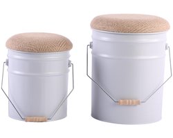 Leitmotiv Kruk Buckets - Wit - Ø31cm - Scandinavisch