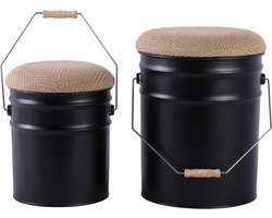 Leitmotiv Kruk Buckets - Zwart - Ø31cm - Scandinavisch