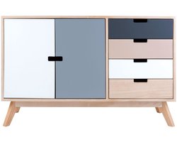 Leitmotiv Ladekast Snap - Deuren & 4 Lades - 100x36x65cm