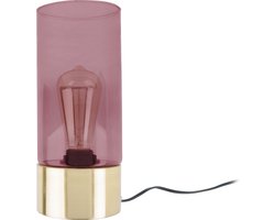Leitmotiv Lax tafellamp – ø 12 cm – E27 (grote fitting) – goud en roze en transparant