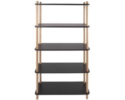 Leitmotiv Plankenkast Simplicity - Bamboe Zwart - Large - 80x30x150cm - Scandinavisch