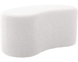 Leitmotiv Poef Ada Wave - Wit - 80x43x36cm - Scandinavisch