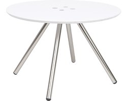 Leitmotiv Salontafel Sliced - Wit, satijn finish poten - 60x40cm - Scandinavisch