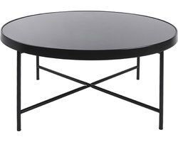 Leitmotiv Salontafel Smooth - Mat Zwart, Zwart glas top - 82,5x40cm - Scandinavisch