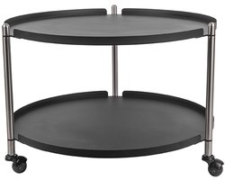 Leitmotiv Salontafel Thrill - Staal Nikkel Zwart - 60x40cm - Scandinavisch