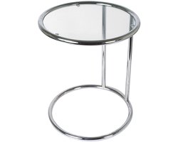 Leitmotiv Side table - Glas met Staal, Chroom - 44x54cm - Scandinavisch