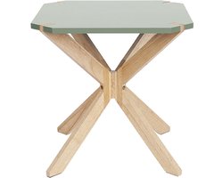 Leitmotiv Side table Mister X - Rubber Hout, Groen MDF top - 45x45x45cm - Scandinavisch