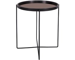 Leitmotiv Side table Polished - Zwart met Koper spiegel top - 50x60cm