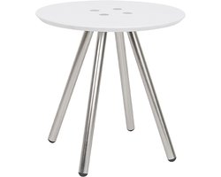 Leitmotiv Side table Sliced - Wit, satijn finish poten - 40x40cm - Scandinavisch